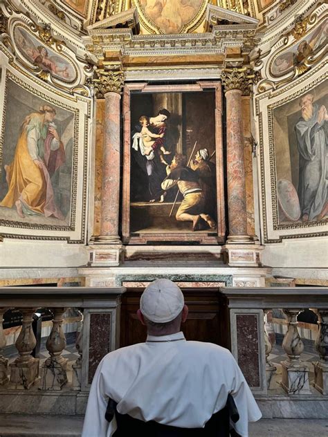 Pope Francis Makes Surprise Visit to St. Monica’s Tomb in Rome.